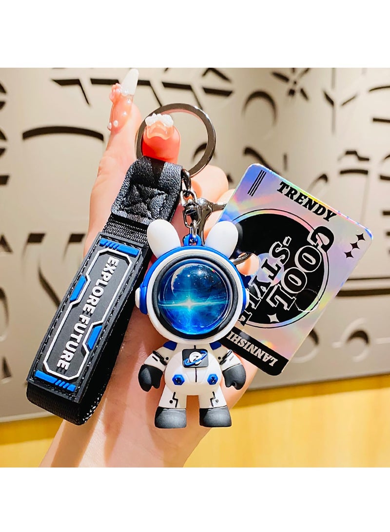 SYOSI Creative Fashionable and Cute Cartoon Rabbit Keychain Resin Animal Pendant Metal Keychain Backpack Car Keychain, for Men and Women (1Pcs) - Image 2