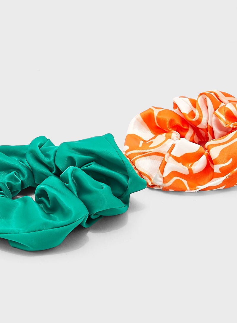 MONKI Pack Of 2 Kelly Fancy Scrunchie - Image 2
