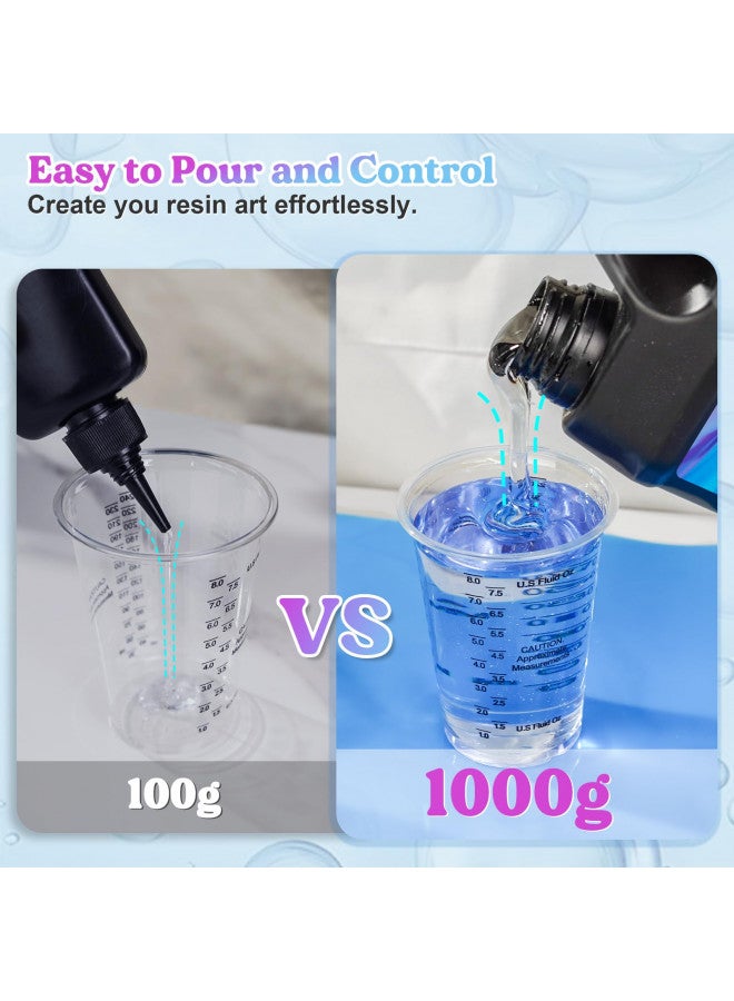 LET'S RESIN راتنج UV المحسن 1,000 جرام راتنج شفاف صلب، رائحة منخفضة راتنج إبوكسي فوق بنفسجي، لاصق مفعل بأشعة الشمس UV لصناعة المجوهرات، تزيين الحرف - Image 5