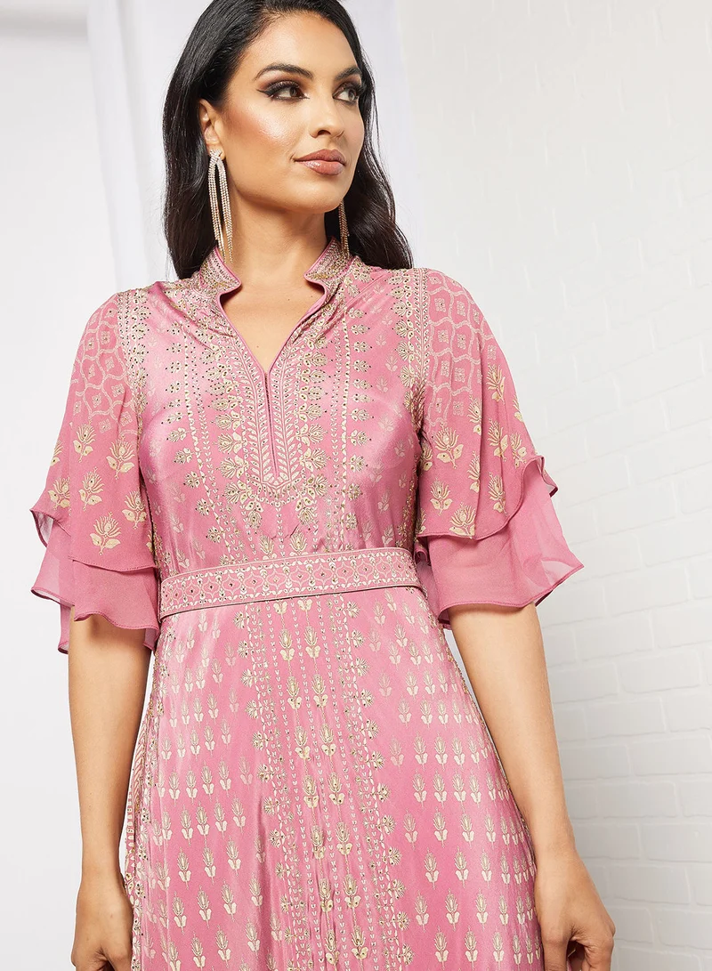 NIRRAAMYAA Digital Printed Kaftan