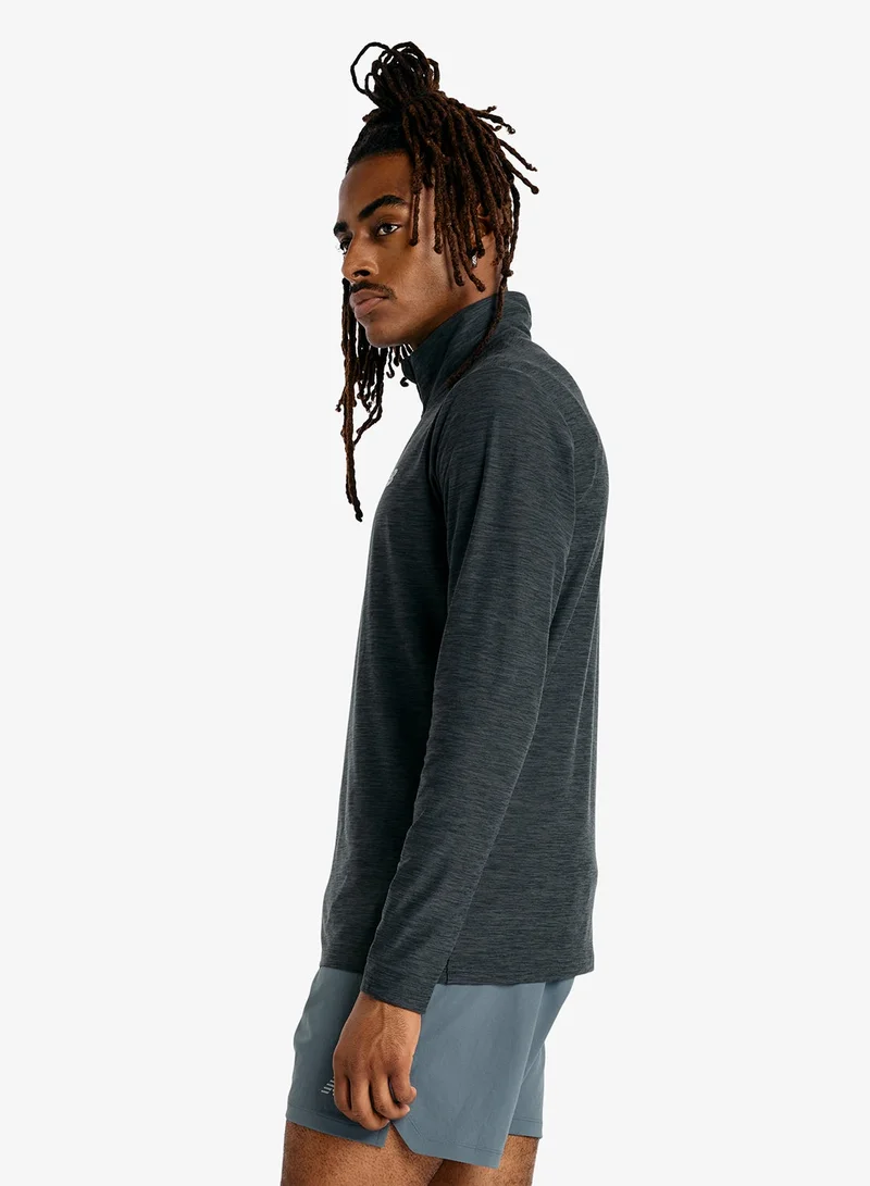New Balance BLACK HEATHER (BKH) Space Dye 1/4 Zip Top for Men | Best Price UAE