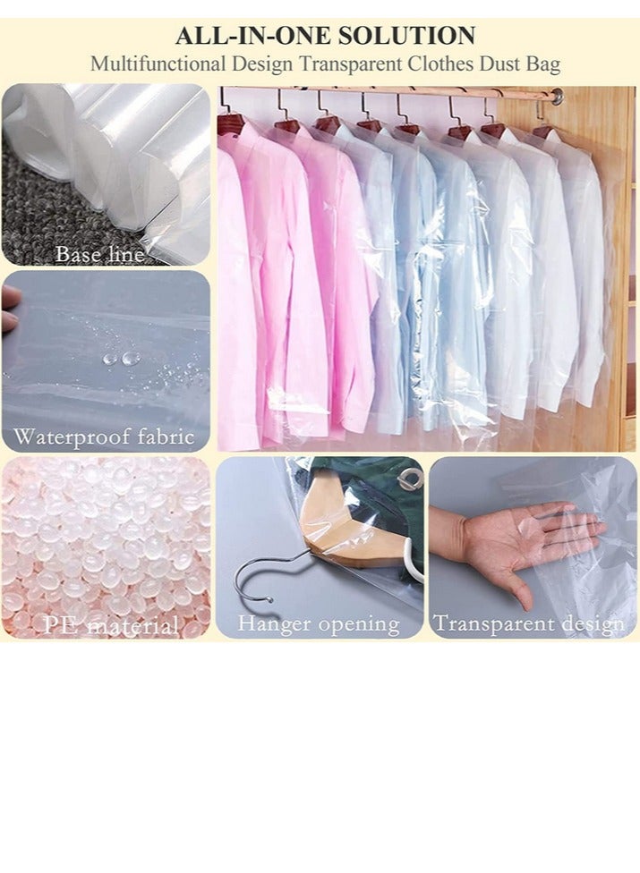 30 Pcs Hanging Garment Bags  Protector Bag Dust Cover for Coat Suit Organizer Plastic Dry Cleaner Bags Clear Dust Cover Hanging Clothes Bags  - Image 4