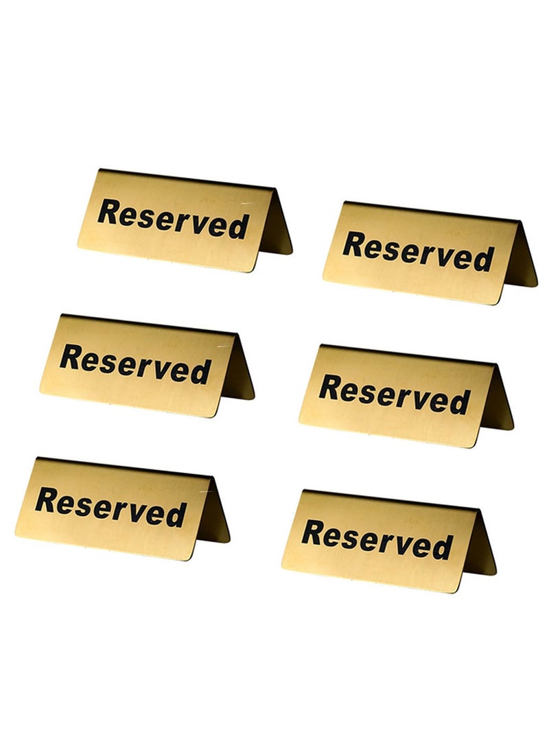East Lady 6-Piece Reserved Table Signs Reserved Sign Reserved Desk Signs Double Sided Table Stand Tents Sign Reserved Seating Signs for Wedding Restaurant Parties Ceremony  - Image 1