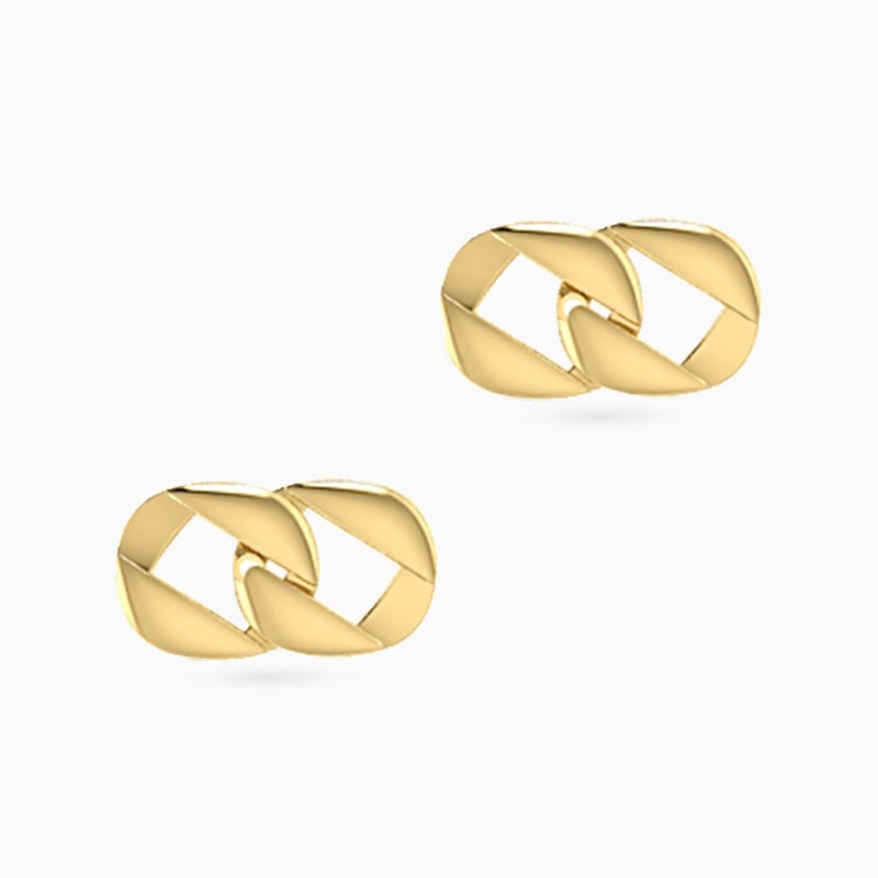 Miss L' by L'azurde Links Stud Earrings in 18K Gold - Image 1