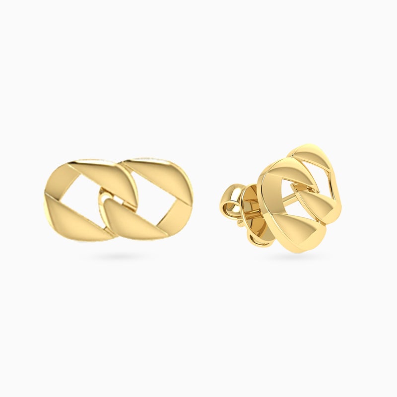 Miss L' by L'azurde Links Stud Earrings in 18K Gold - Image 3