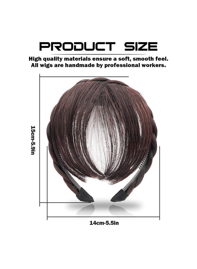 Front Hair Bangs Wigs Headband with Braid, Synthetic Bangs Wigs Headband with Sideburns for Women Girl (Dark Brown) - pzsku/Z47B9A8DA36832B1FEDE2Z/45/_/1698637503/ccc764a5-1928-4e15-b1b2-3673a537bd38