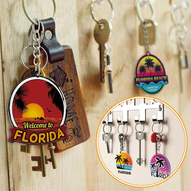 Trnayi 50 Pcs Florida Souvenirs Acrylic Keychain Gifts Bulk United State Florida Keychain Palm Tree Sea Sun Map Travel Gifts Souvenirs for Women Men Friends - Image 5