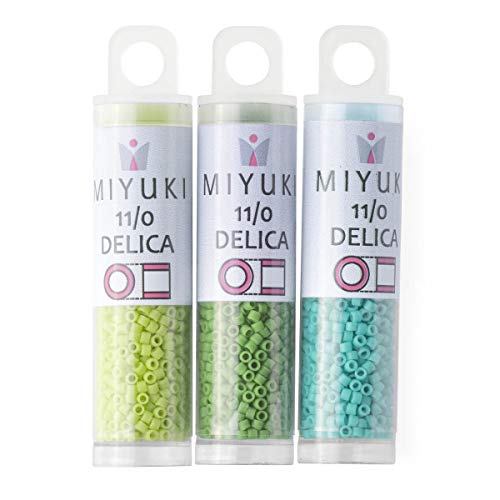 Miyuki Delica Seed Beads Bundle: Size 11/0, Green Turquoise Matte Opaque Palette Collection DB754, DB763, DB793 - 3 Tubes of 7.2 Grams ea - Image 5
