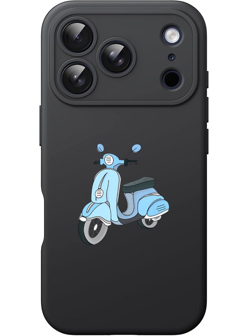 Theodor Protective Slim Fit Case Liquid Silicone Cover with Full Body Protection Anti-Scratch Shockproof Case For Apple iPhone 17 Pro (Black) Vespa - Image 1