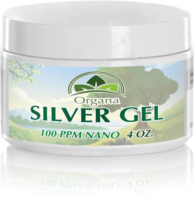 NutriNoche Organa Nano Silver Gel - Advanced Colloidal Silver Skin Cream - Wound Care & First Aid Gel Soothing Topical Ointment for Burns, Razor Burn and Sunburn Irritations - Unscented 4 Oz Jar - Image 1