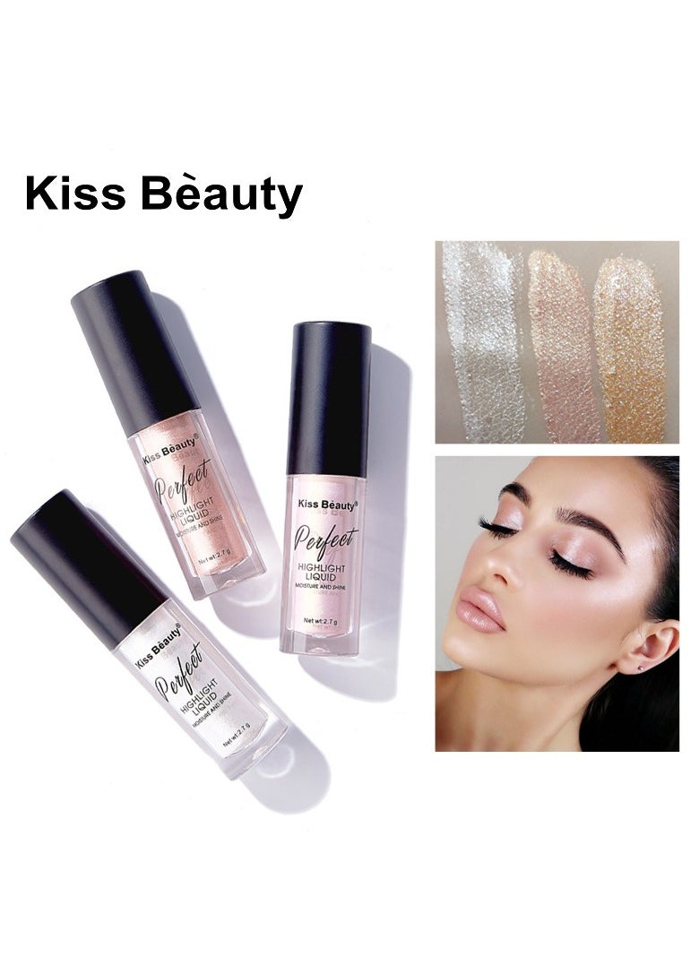 Kiss Beauty 3D Contouring Highlighter Liquid & Powder – Brightening Face & Eye Highlighter for All Skin Types  - Image 2