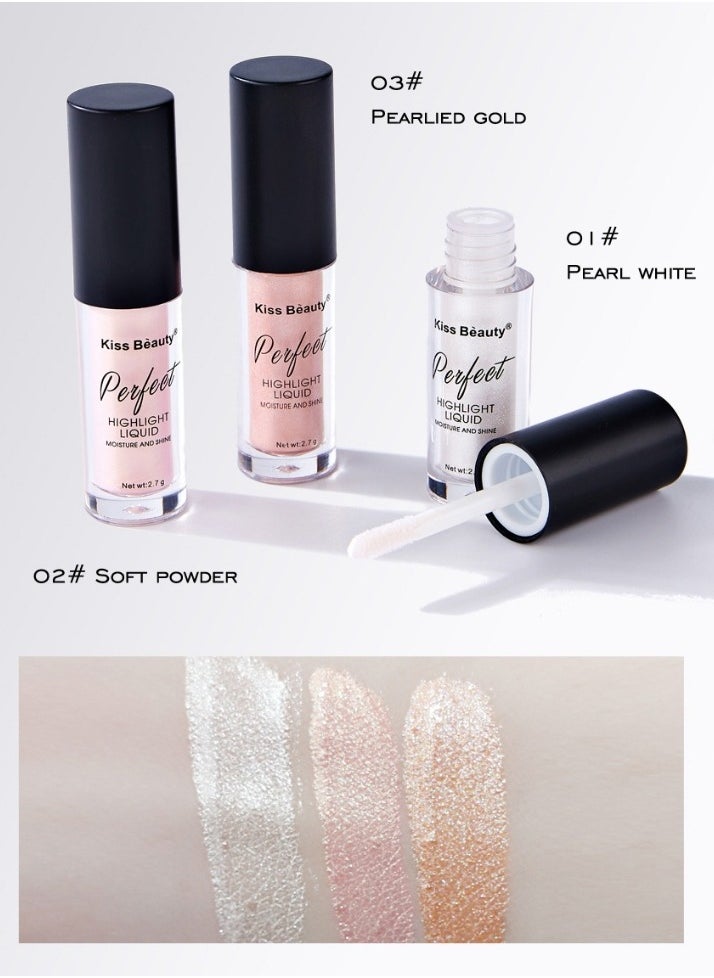 Kiss Beauty 3D Contouring Highlighter Liquid & Powder – Brightening Face & Eye Highlighter for All Skin Types  - Image 3