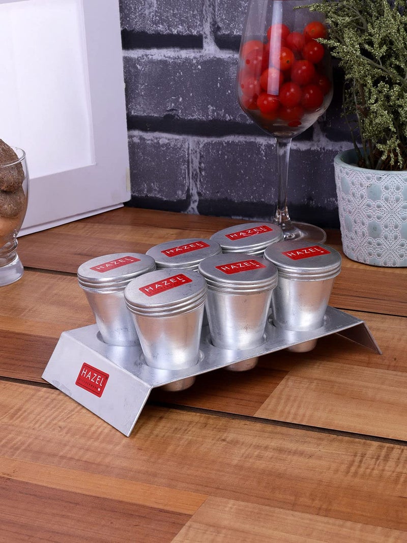 Hazel Kulfi Moulds Set Aluminium - Traditional Ice Cream Medium Mould Set of 6 With Stand - Reusable Popsicle Maker,21X13X7.5 Cm - Image 2