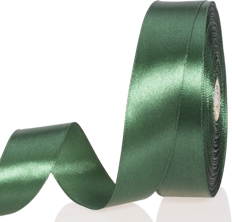Delite Ribbons MultiPurpose Double Side Satin Ribbon Roll of 18 Meters for Parties Decorations Invitation Card Gift Wrapping and Craft Project Work Dark Green 05 Inch - Image 1