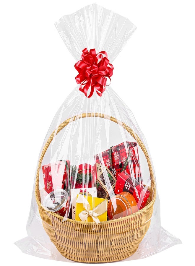 CUDICY 20pcs Cellophane Bags 18x30 Cellophane Wrap for Gift Baskets Large Clear Party Favors Clear Treat Plastic Gift Bags Packaging for Cookie - Image 1