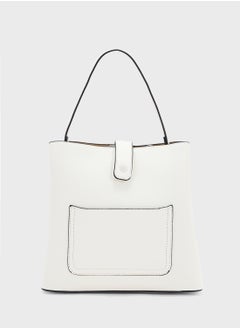 ELLA Metal Closure Detail Minimalist Satchel Bag  - Image 2