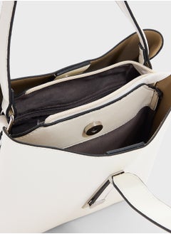 ELLA Metal Closure Detail Minimalist Satchel Bag  - Image 5