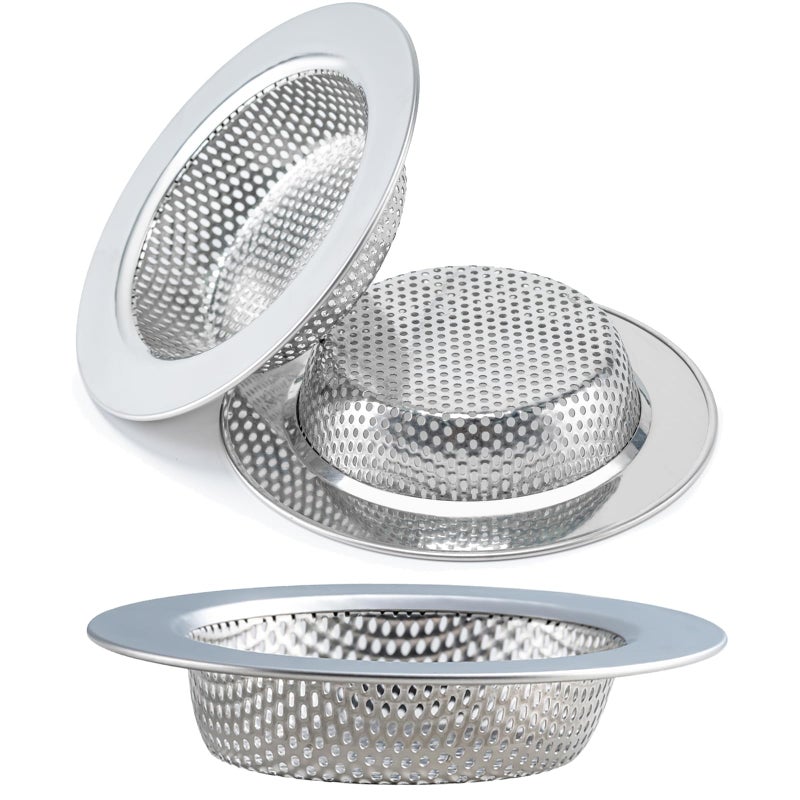 Honmein 3 Pcs Sink Strainer for Most Kitchen Sink Drain Basket Upgraded DoubleLayer Safe Design Kitchen Sink Strainer Outer Diameter 45 Inch