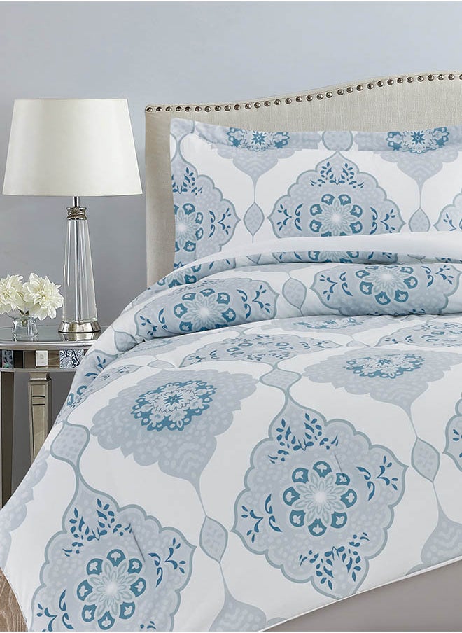 In-House Siro | Microfiber Comforter Set 4 Pieces - Queen - 240x190 cm - Multicolor  - Image 3