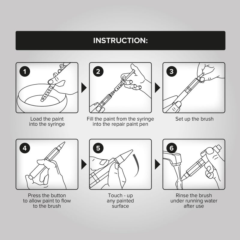 X-Protector Touch Up Paint Pen Kit - 6 Fillable Pens with 3 Types of Brushes - Premium Pen for Touch Ups - Fillable Touch Up Paint Pens for Walls, Furniture, and Other Touch Up Works! - Image 5