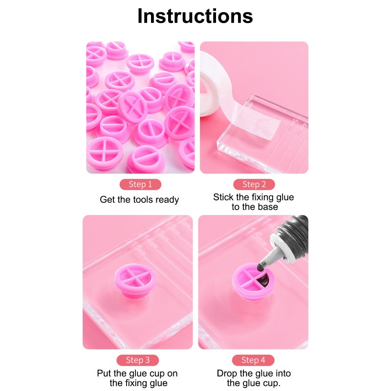 100Pcs Eyelash Extension Glue Cups Holder Grafting Eyelash Tool Pallet Grafting Eye Lashes Tattoo Adhesive Pigment Cups - Image 3
