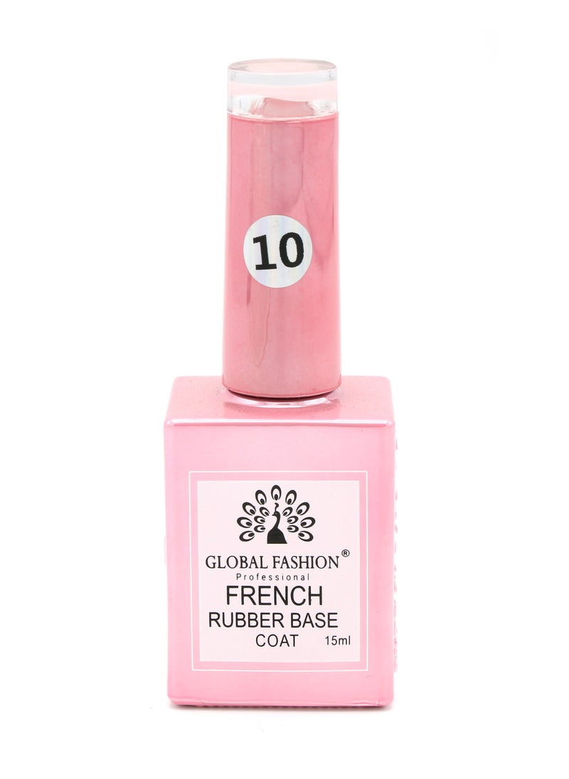 GLOBAL FASHION Global Fashion French Rubber Base Coat 15ml: Long-Lasting, Durable, & Chip-Resistant Gel Nail Polish Base Coat for Manicure and Pedicure | (10)  - Image 2