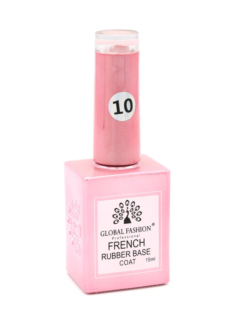 GLOBAL FASHION Global Fashion French Rubber Base Coat 15ml: Long-Lasting, Durable, & Chip-Resistant Gel Nail Polish Base Coat for Manicure and Pedicure | (10)  - Image 3