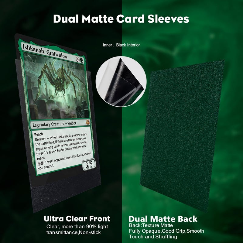 Katomula 1200PCS MTG Card Sleeves, Katomula 12 Colors Dual Matte Card Sleeve with Black Interior & Smooth Shuffle, Standard Size Deck Card Sleeves for MTG, PKM, TCG and Game Cards - Image 4