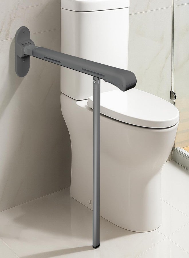 SPECILITE Heavy Duty Toilet Grab Bar - 440lb Sturdy Support, Safety Rails with Non-Slip Waterproof handrail & Night Glow Strips, Space Saving Flip-Up Design for Elderly, Disabled, Pregnant(Grey) - Image 1