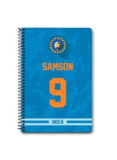 Designer A5 Spiral Notebook Memo Notepad Journal Player - Sanju Samson, Jersey Number -9 (With Logo)