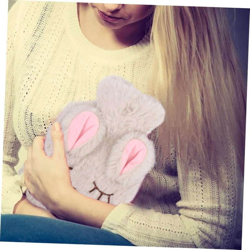 Lovely Plush Hot Water Bottle With Detachable Cover Hand Warmer Winter Heat Retention - Image 5