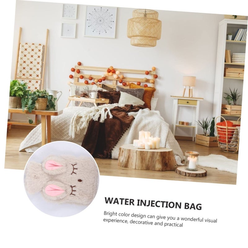Lovely Plush Hot Water Bottle With Detachable Cover Hand Warmer Winter Heat Retention - Image 3