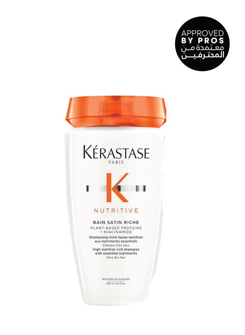 Nutritive Bain Satin Riche Plant Based Proteins Niacinamide For Dry Hair 250Ml