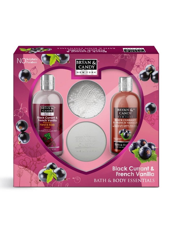 BRYAN & CANDY Bryan & Candy Black Currant And French Vanilla Heart Combo Kit Gift Set For Women and Men | Shower gel, Hand & body Lotion, Body Polish, Loofah| 100% Vegan,Skin-Friendly pH 5.5 for All Skin Types,SLS & Paraben Free |Pack of 3  - Image 1