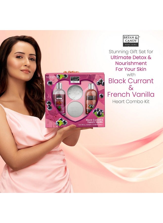 BRYAN & CANDY Bryan & Candy Black Currant And French Vanilla Heart Combo Kit Gift Set For Women and Men | Shower gel, Hand & body Lotion, Body Polish, Loofah| 100% Vegan,Skin-Friendly pH 5.5 for All Skin Types,SLS & Paraben Free |Pack of 3  - Image 2