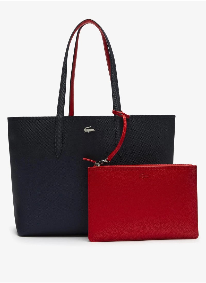 LACOSTE - Lacoste Women's Double sided Two tone Large Capacity Handbag, Fashionable Multi functional, Black/Red - Image 1
