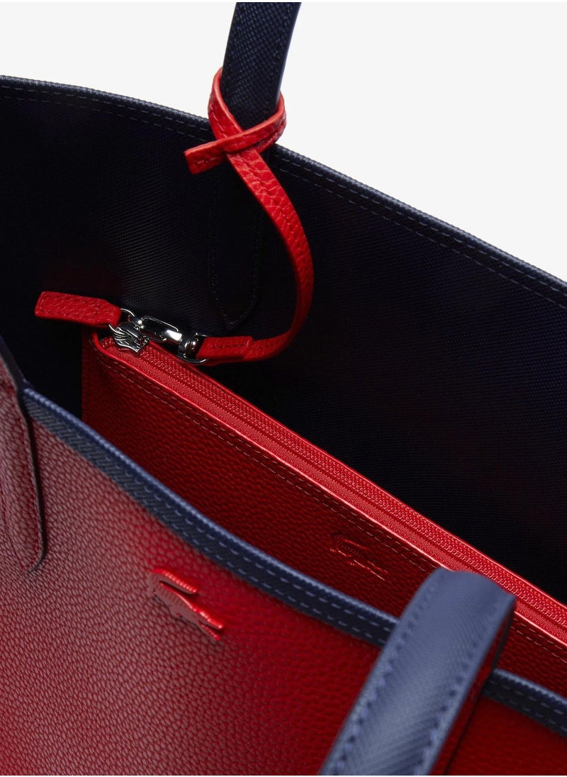 LACOSTE - Lacoste Women's Double sided Two tone Large Capacity Handbag, Fashionable Multi functional, Black/Red - Image 1
