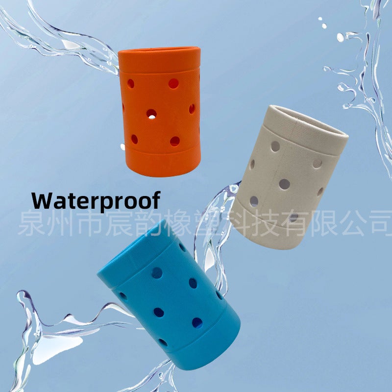 New Coke Cup Cover Non-Slip Eva Beach Bag Cup Holder Multi-Color Bogg Hole Cup Cover - Image 3