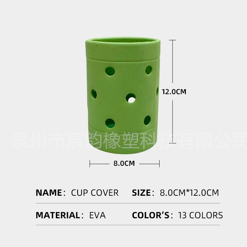 New Coke Cup Cover Non-Slip Eva Beach Bag Cup Holder Multi-Color Bogg Hole Cup Cover - Image 4