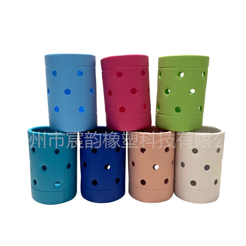 New Coke Cup Cover Non-Slip Eva Beach Bag Cup Holder Multi-Color Bogg Hole Cup Cover - Image 5