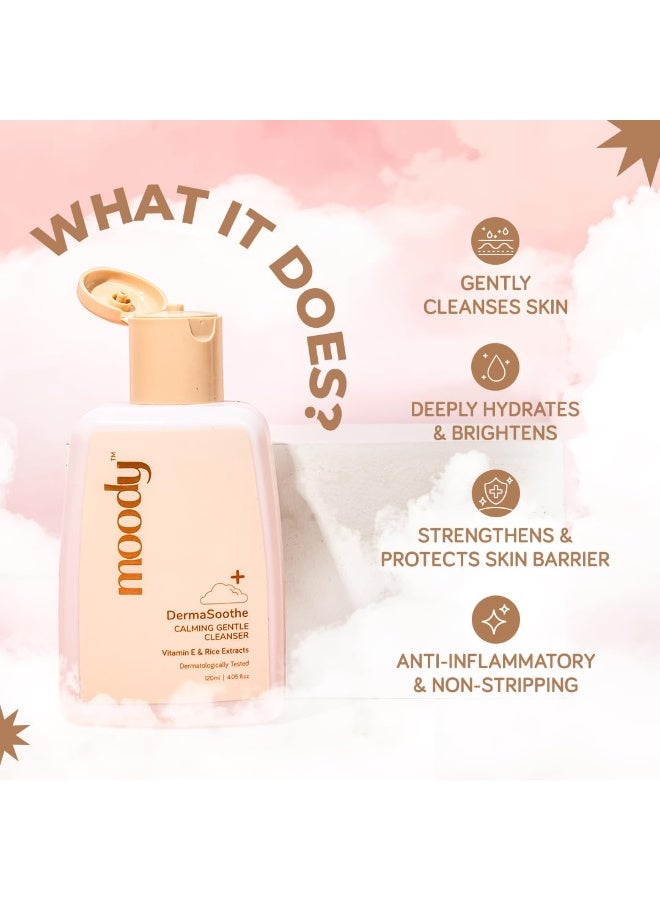Moody Derma Soothe Barrier Repairing Face Wash Cleanser With Ceramide, Vitamin E & Rice Extract | Face Wash For Combination Skin | Sensitive Skin Face Wash | Glowing Skin | Suitable For All Skin 120 ml - Image 4