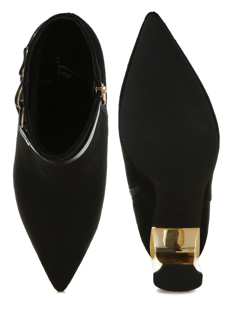 London Rag Chain Belt Detail Ankle Boots in Black  - Image 4