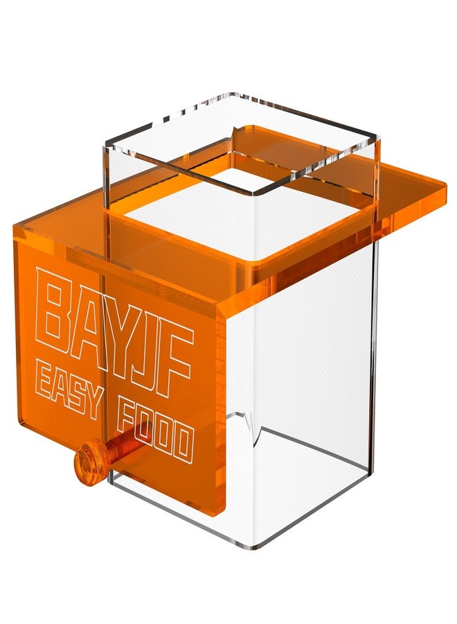 ONE BAYJF Hanging Acrylic Fish Feeding Ring, Transparent Orange Square - Image 1