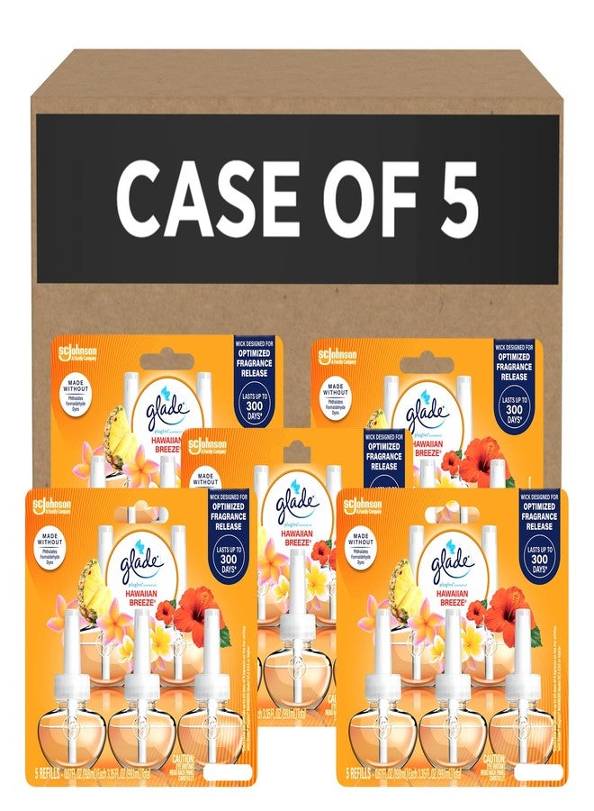 SC Johnson Professional Glade PlugIns Refills Air Freshener, Hawaiian Breeze, 3.35 Fl Oz, 5 Count x Pack of 5, 25 Refills - Image 1