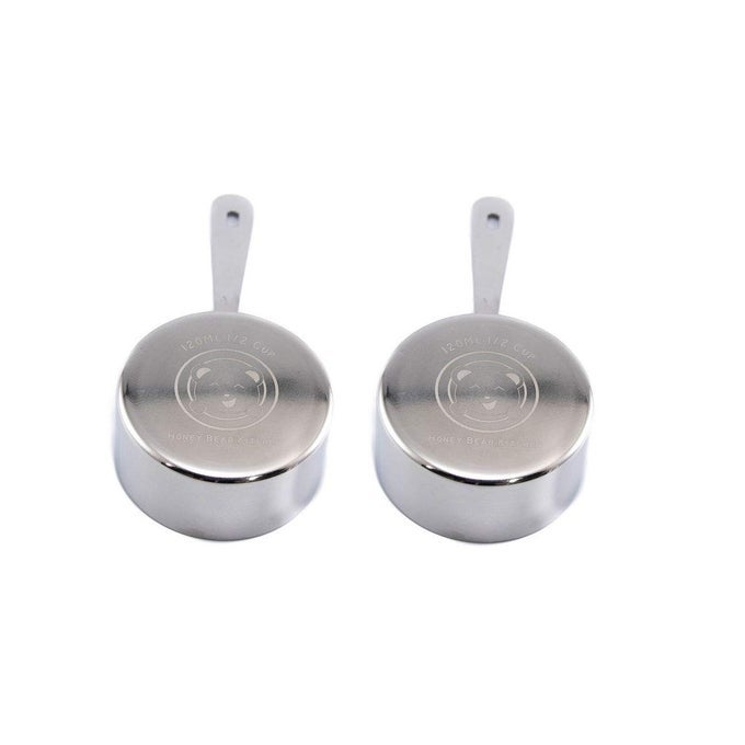 12 CUP 120 ML MEASURING SCOOP CUPS POLISHED STAINLESS STEEL SET OF 2