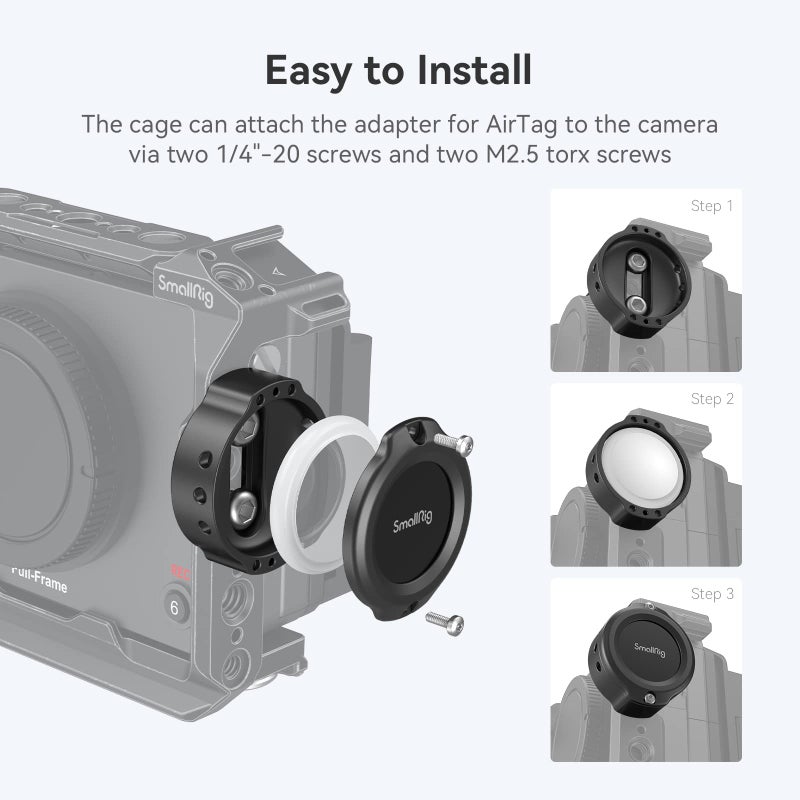 SMALLRIG Cage for AirTag with Dual 1/4"-20 Mounting Dual Screw Adapter Compatible Cage Plate - MD4149 - Image 2