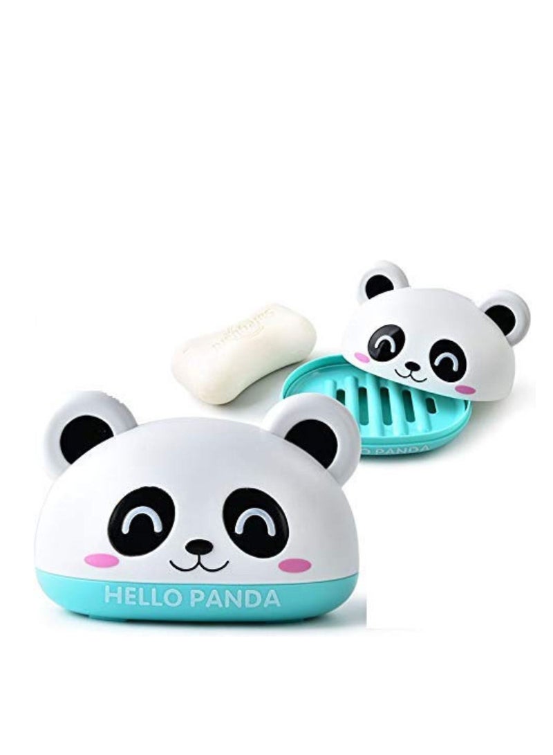 Gugzy Cute Panda Soap Box Holder With Cover Bathroom Storage Shelves Racks Floor Type Kitchen Sponge Drain Holder Accessories Supplies - Image 1
