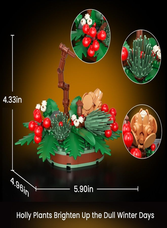 JAKI Northern Cardinal Building Kit, Red Bird with Holly Plant Botanical Collection Building Toys, Relaxing Build for Nature Lovers, Home Décor for Adults Kids - Image 4
