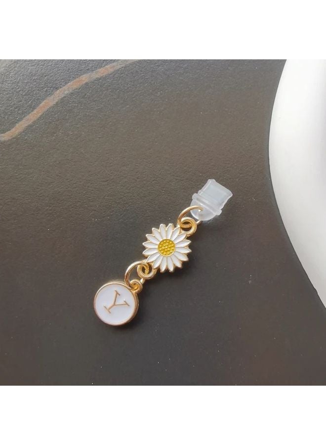 سدادة غبار هاتف محمول على شكل زهرة الأقحوان وعباد الشمس الإبداعية، واجهة Type-C، إكسسوار أزياء عصري - Image 1