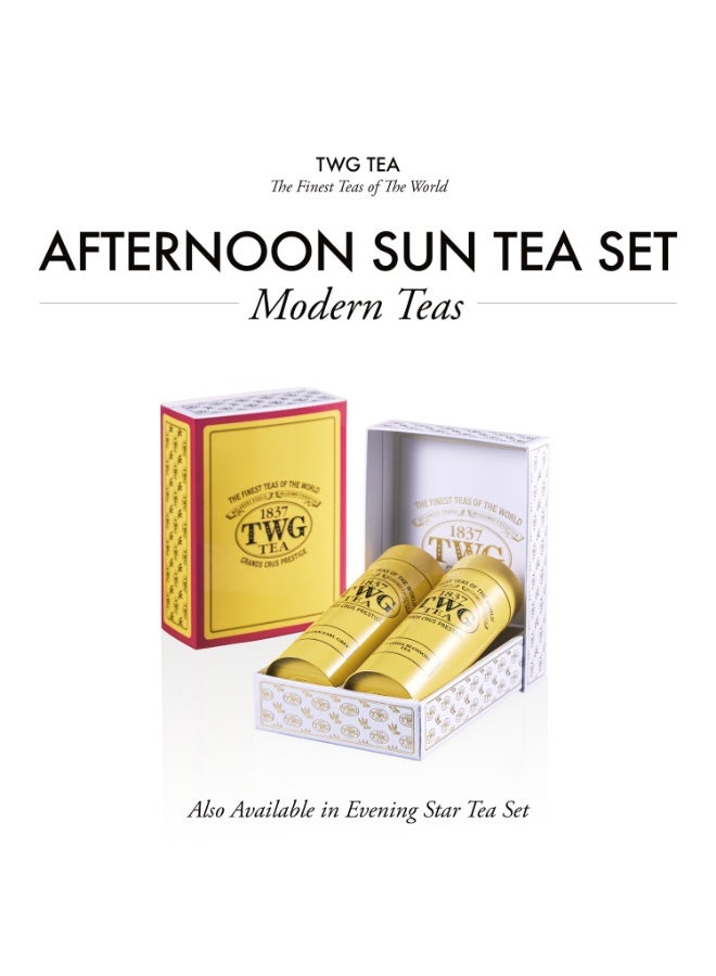TWG Tea Afternoon Sun Tea Set in Modern Tea Tin Gift Box - Golden Earl Grey, Geisha Blossom Tea (2 x 100g) - Image 3